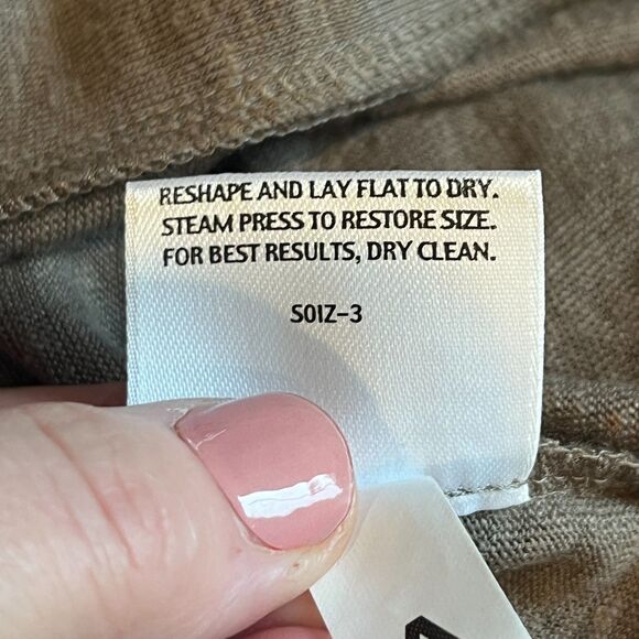 Eileen Fisher Taupe Grey 100% Linen Open Front Cardigan Petite Small - Picture 5 of 6